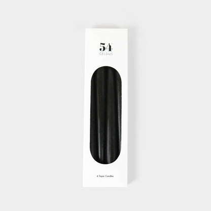 Black Taper Candles - S/4