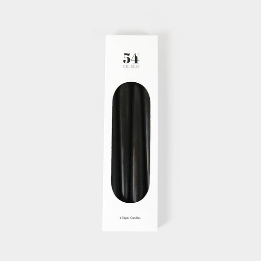 Black Taper Candles - S/4