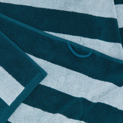 Striped Terry Hand Towel - Sky/Peacock
