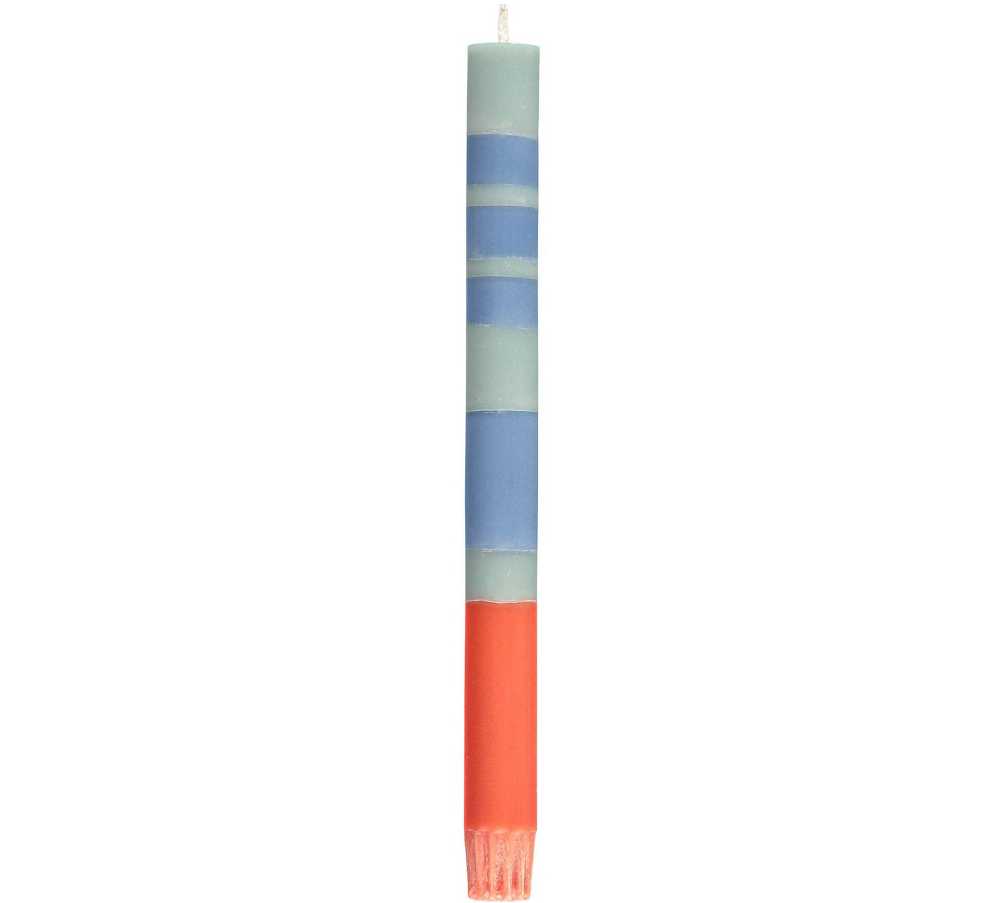 Striped Opaline, Pompadour & Rust Eco Dinner Candles, Box of 4