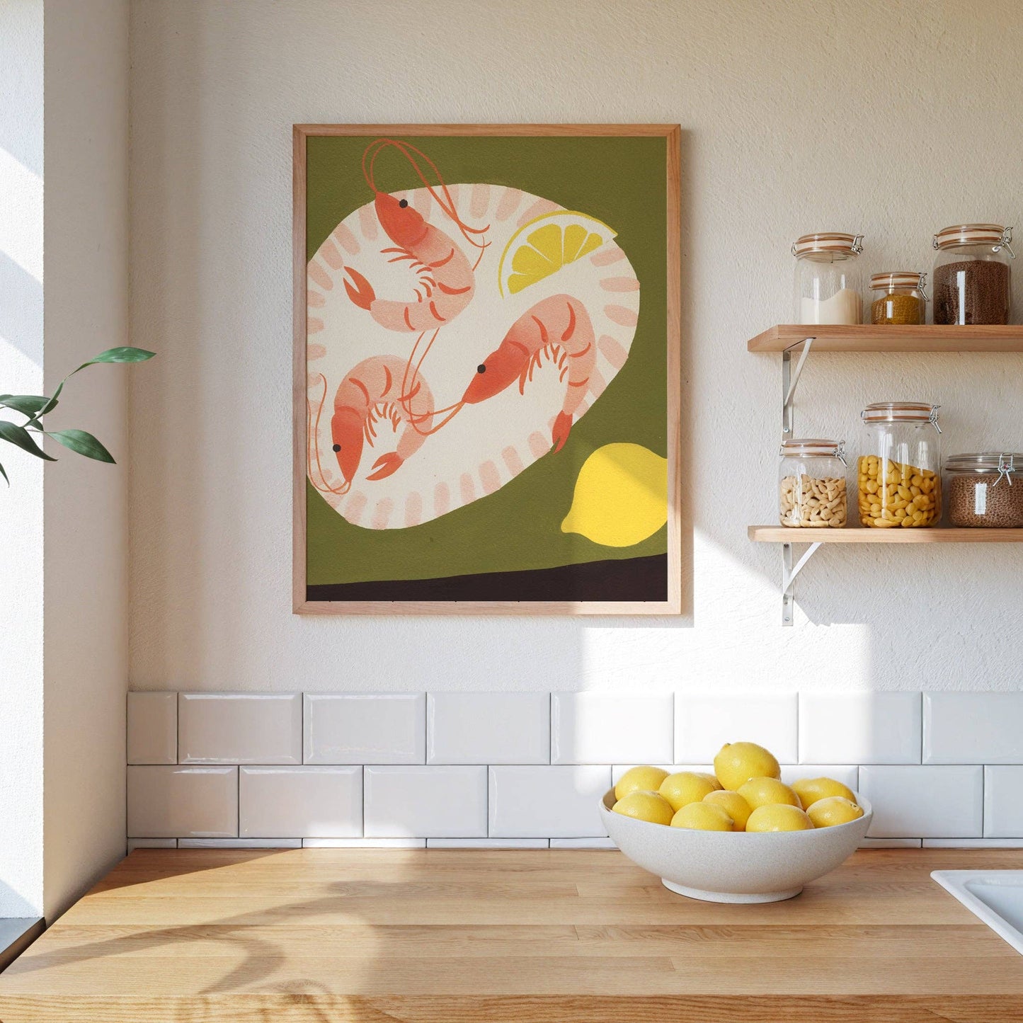 Shrimp and Lemons Print