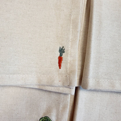 Mixed Vegetables Embroidered Dinner Napkin S/4
