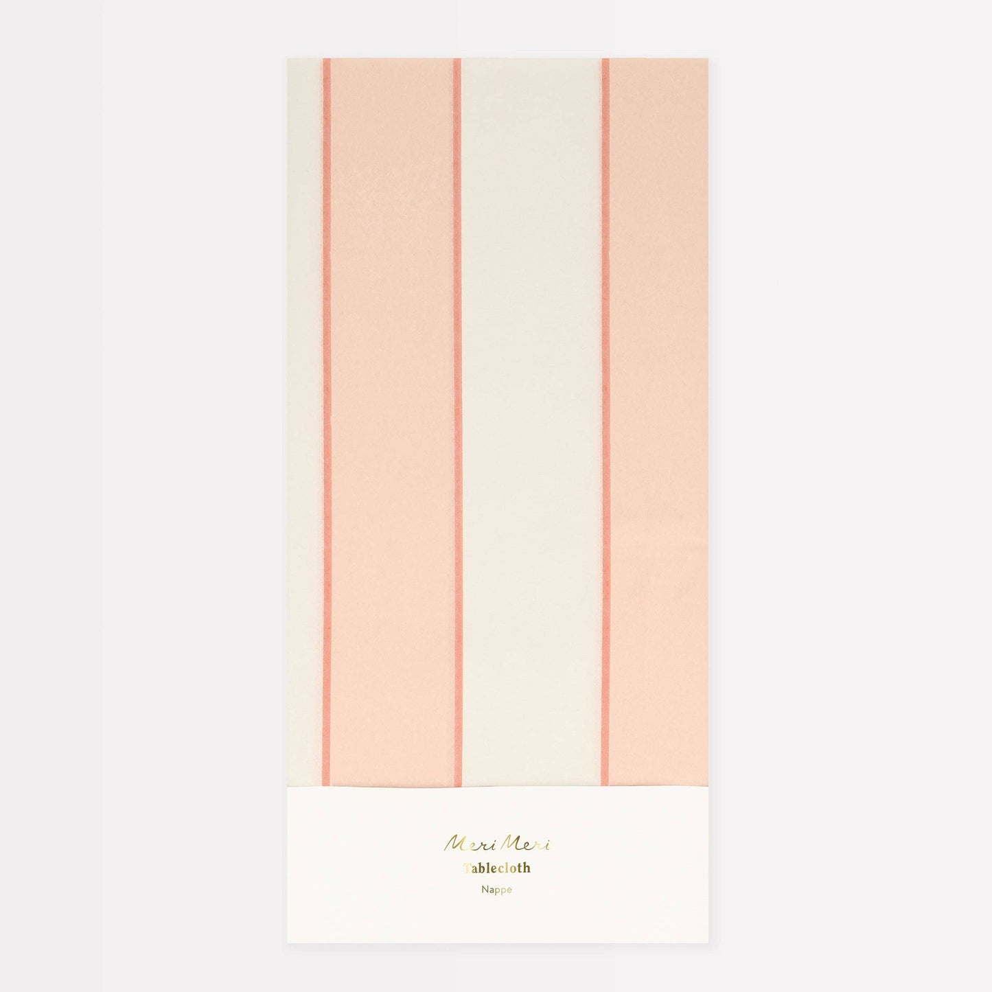Peach Striped Paper Tablecloth