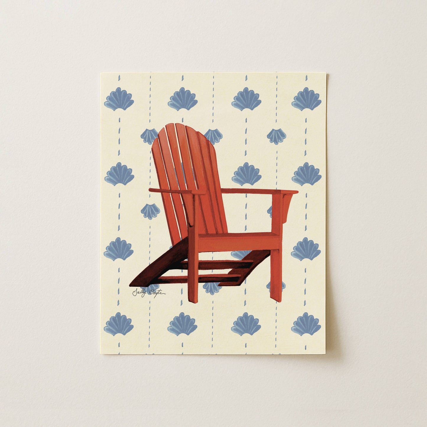 Coastal Adirondack Chair Art Print