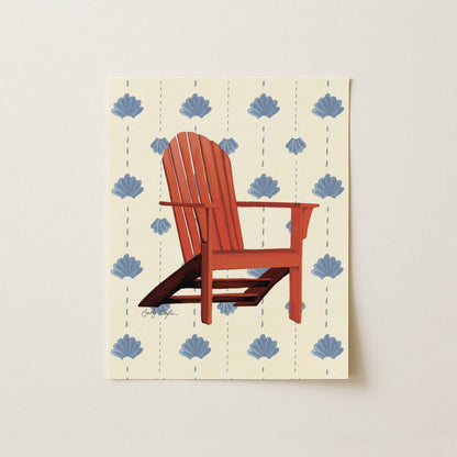 Coastal Adirondack Chair Art Print