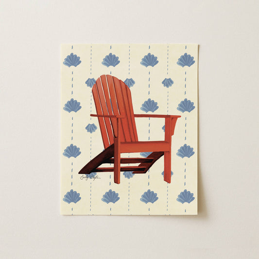 Coastal Adirondack Chair Art Print