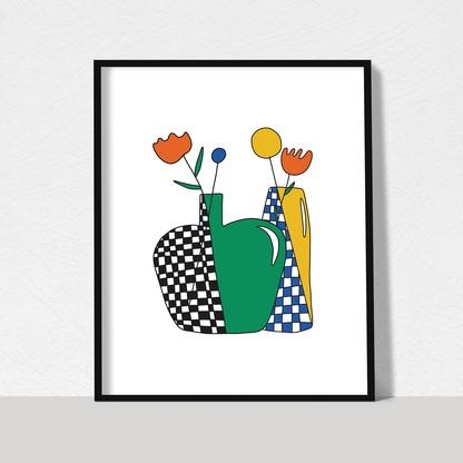 Flowers in Vases Print
