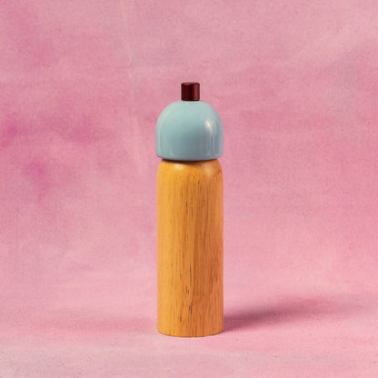 Salt & Pepper Grinder Set - Light Blue & Burgundy
