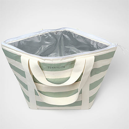 Striped Cooler Tote