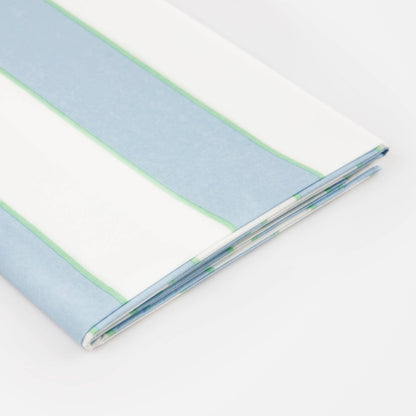 Pale Blue Striped Paper Tablecloth