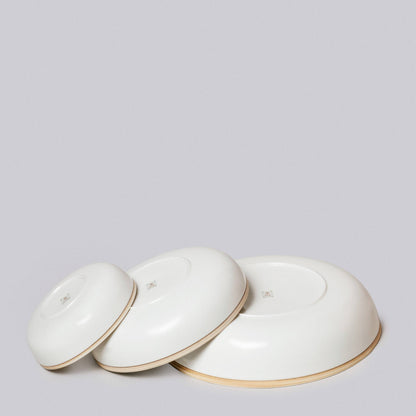 Ivory Glossy Porcelain Nesting Hermit Bowls