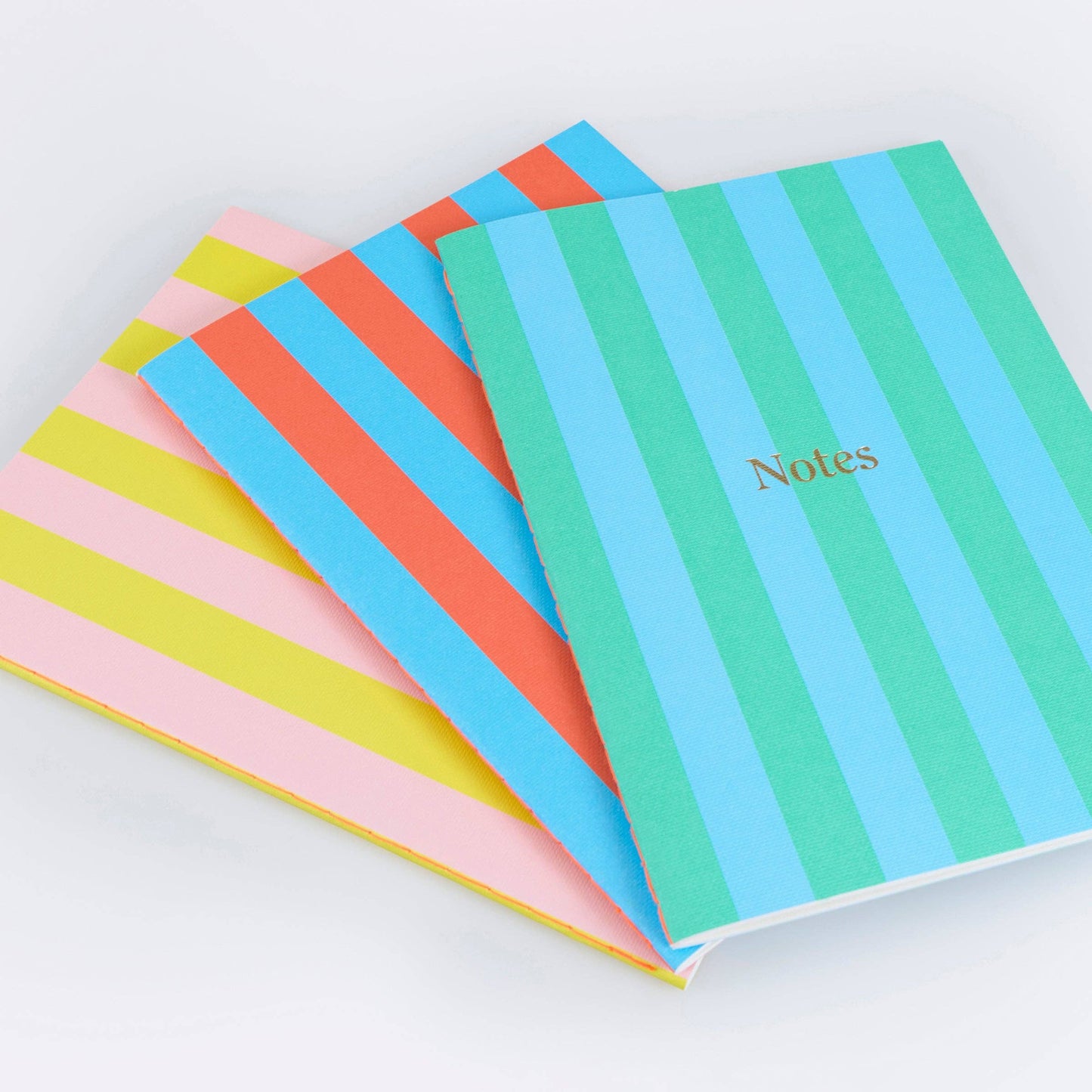 Striped Softcover Notebook Set of 3