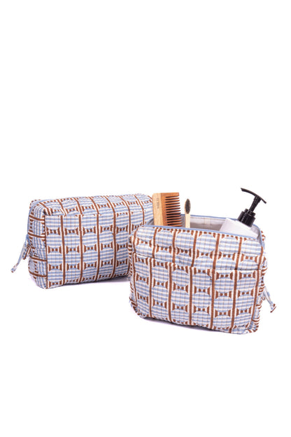 Striped Circles Blockprint Toiletry Bag