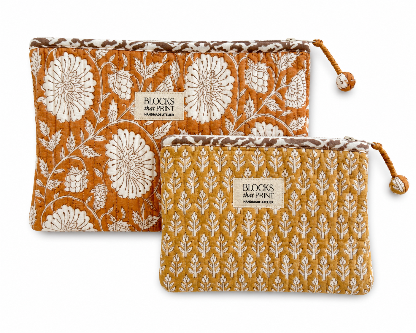 Block Print Quilted Pouches
