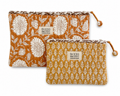 Block Print Quilted Pouches
