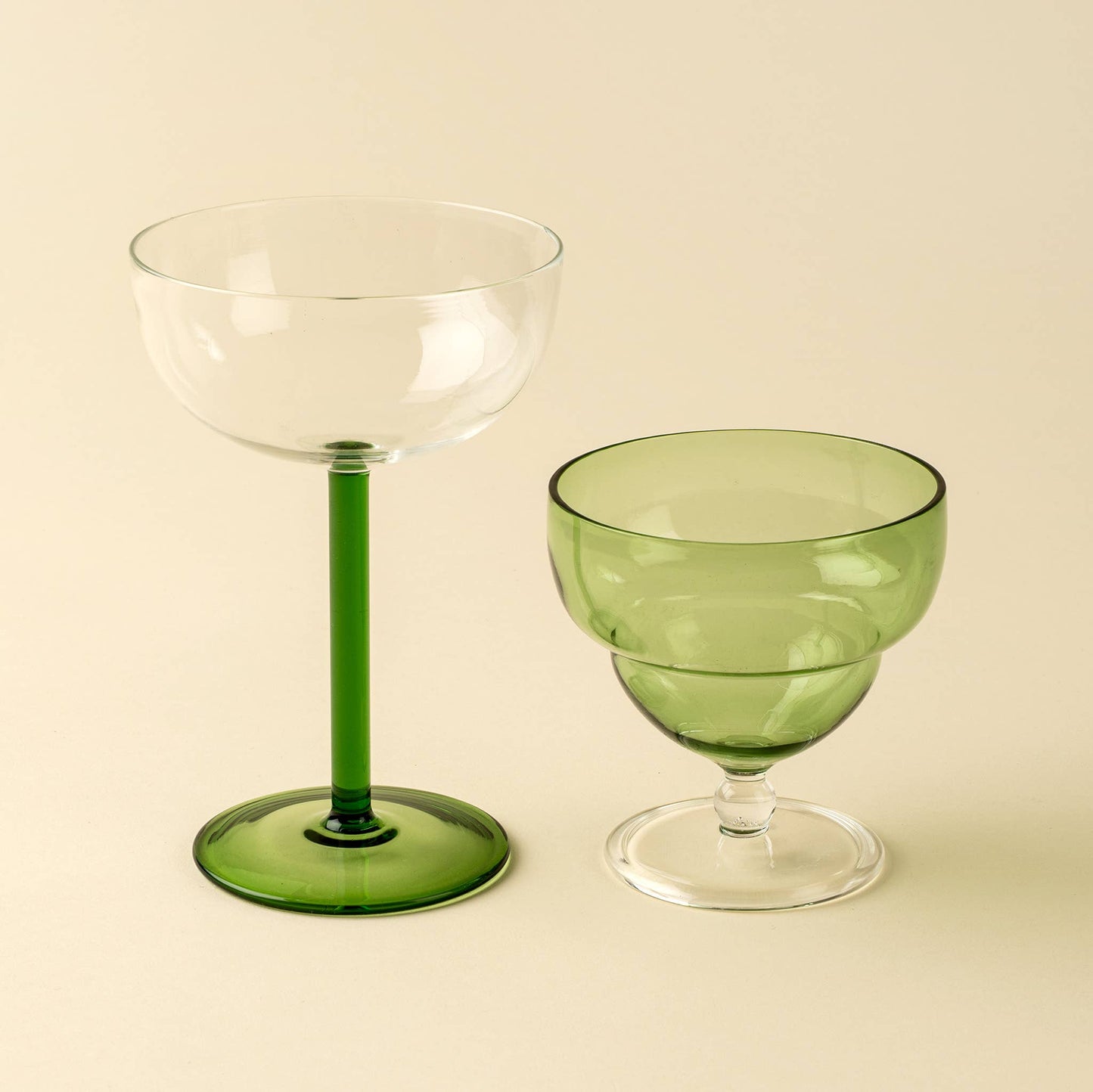 Green Aura Coupe Glass