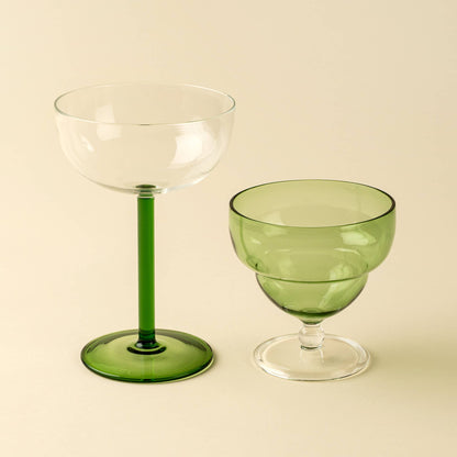 Green Aura Coupe Glass