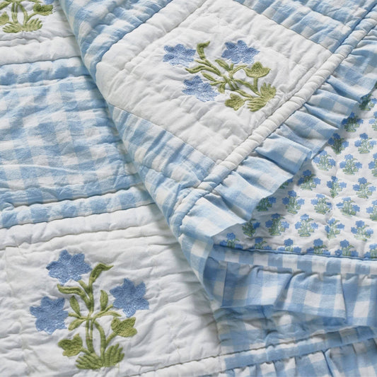Dorothy Blue Quilted Blanket