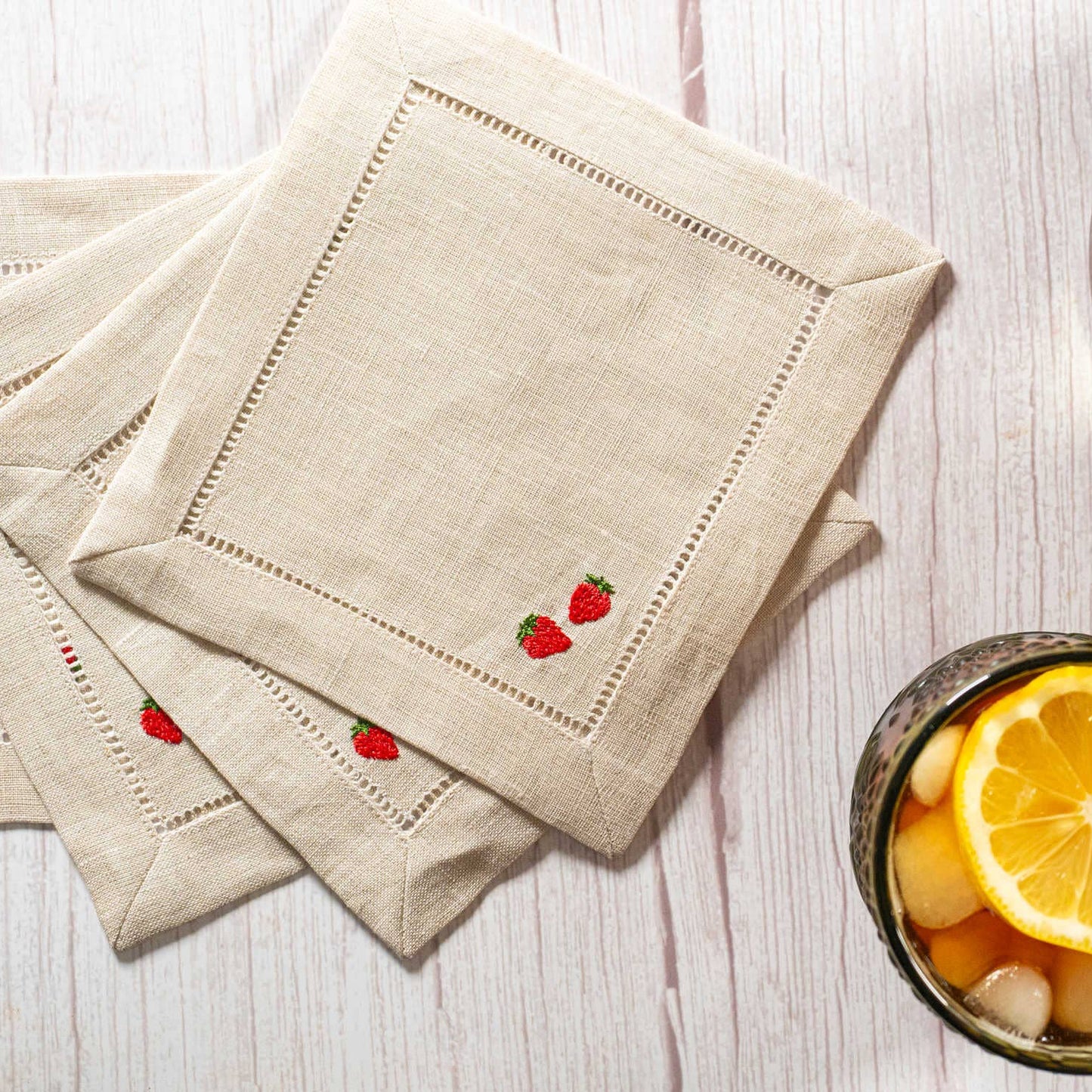 Strawberry Cocktail Coasters S/4