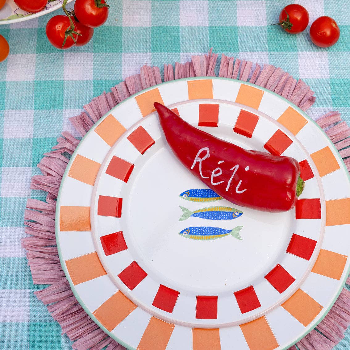 Fish Enamel Plate - 8 inch