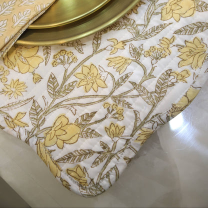 Yellow Quilted Placemats - S/2
