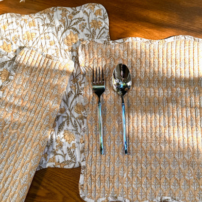 Yellow Quilted Placemats - S/2