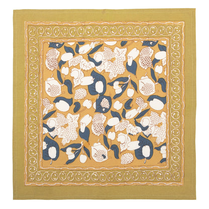 Forest Harvest Mustard & Blue Napkins - S/4
