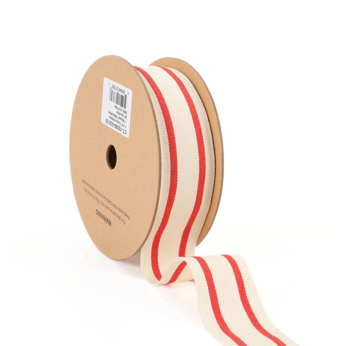 1 1/2" Striped Cotton Ribbon | 20 Yard Roll