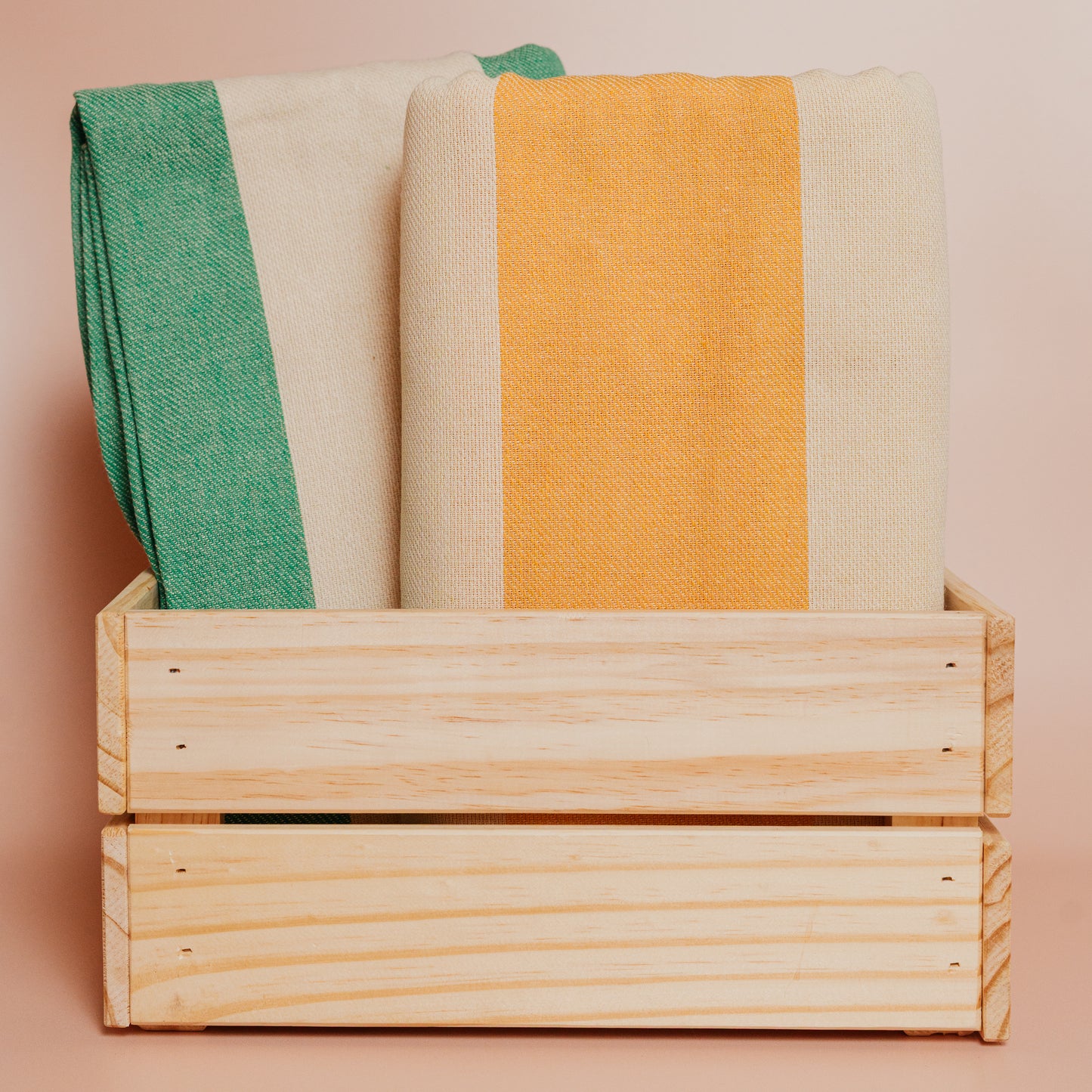 Yellow Stripe Cotton Tablecloth - 63 × 98"
