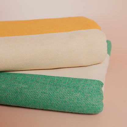 Green Stripe Cotton Tablecloth - 63” × 98”