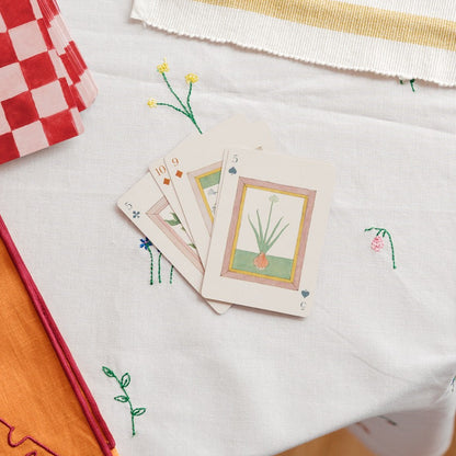 Flower Embroidered Tablecloth - 63" Round