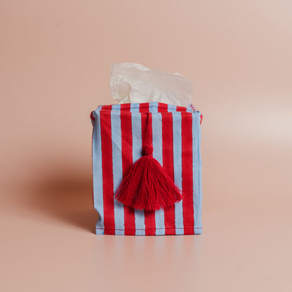 Stripes Blockprint Tissue Box Cover