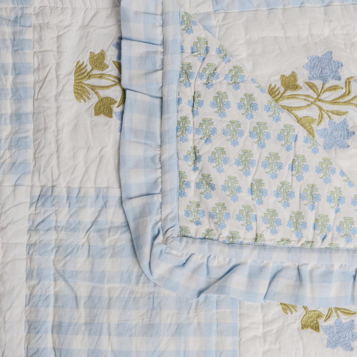 Dorothy Blue Quilted Blanket