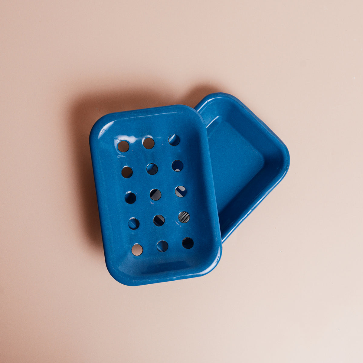 Cobalt Enamel Soap Dish