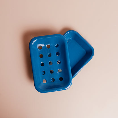 Cobalt Enamel Soap Dish