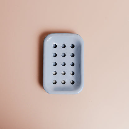 Hydrangea Blue Enamel Soap Dish