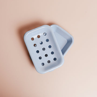 Hydrangea Blue Enamel Soap Dish