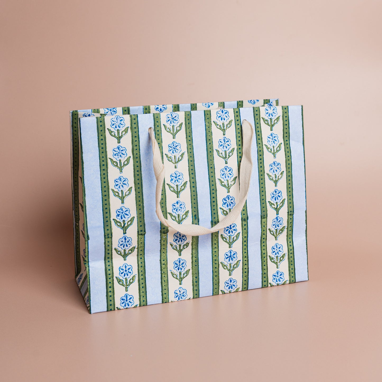 Blue Blockprint GIft Bag