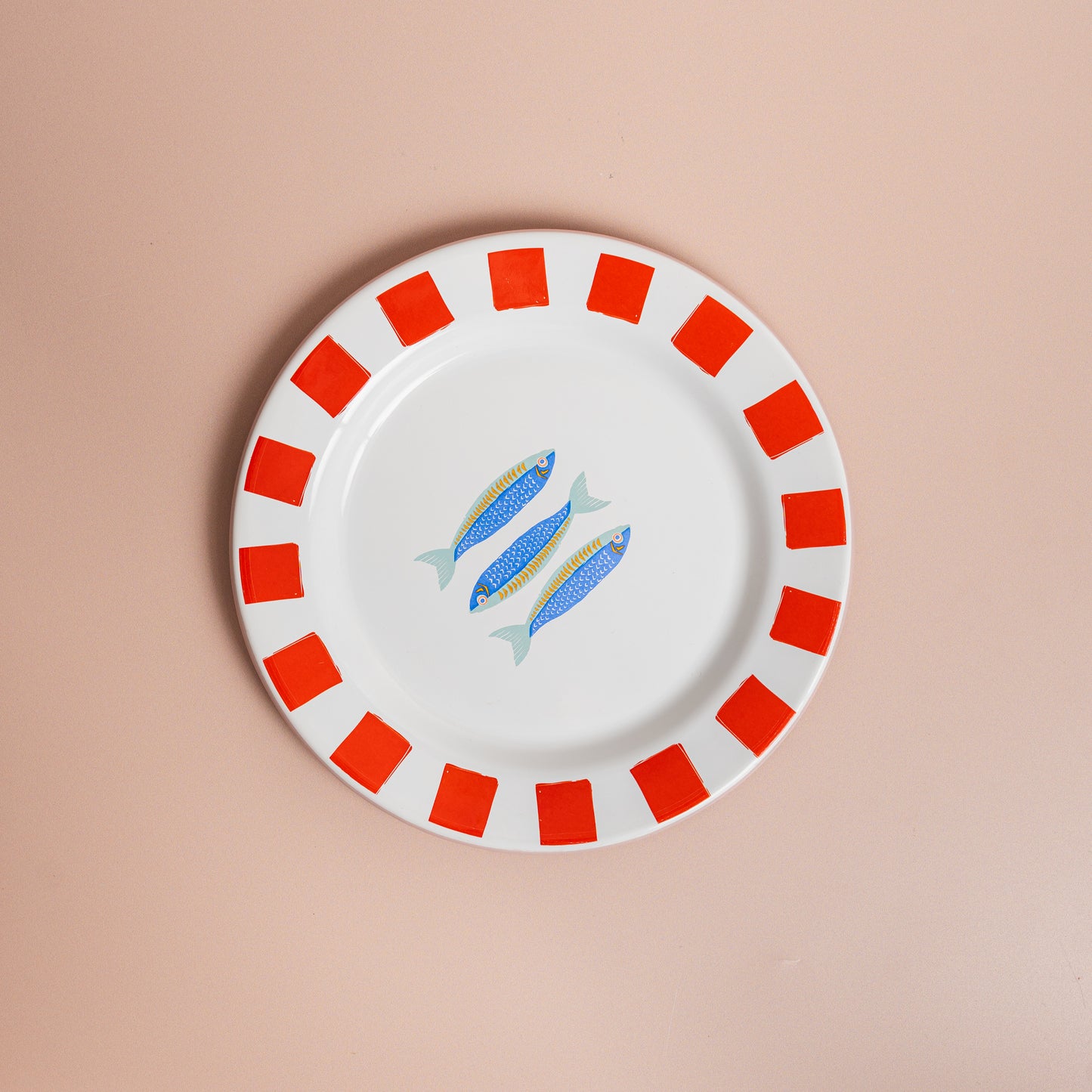 Fish Enamel Plate - 8 inch