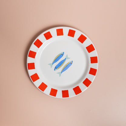 Fish Enamel Plate - 8 inch