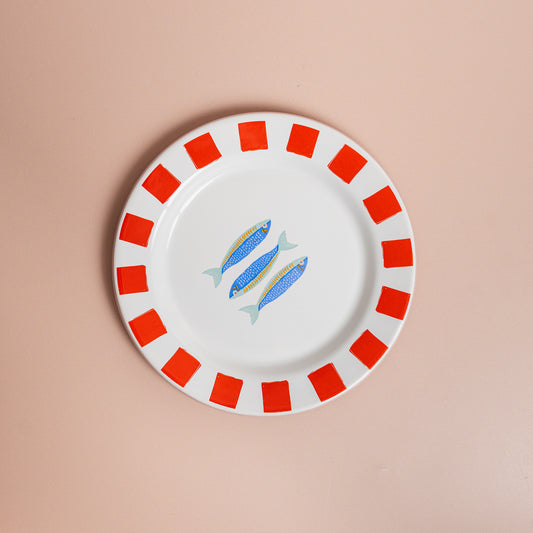 Fish Enamel Plate - 8 inch