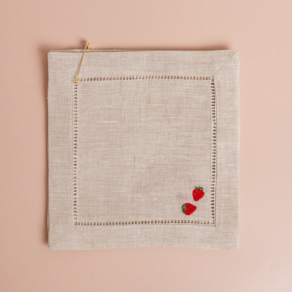 Strawberry Cocktail Napkins S/4