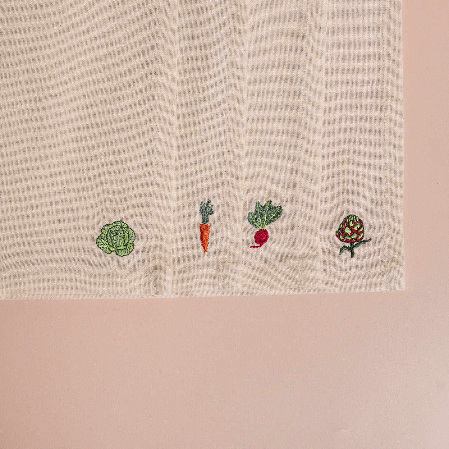 Mixed Vegetables Embroidered Dinner Napkin - S/4