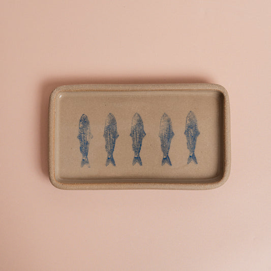Blue Sardine Handmade Ceramic Tray