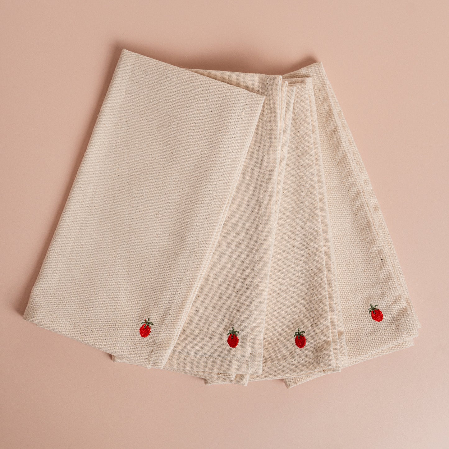 Tomato Embroidered Dinner Napkin - S/4