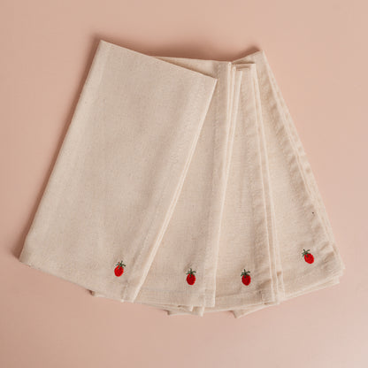 Tomato Embroidered Dinner Napkin - S/4