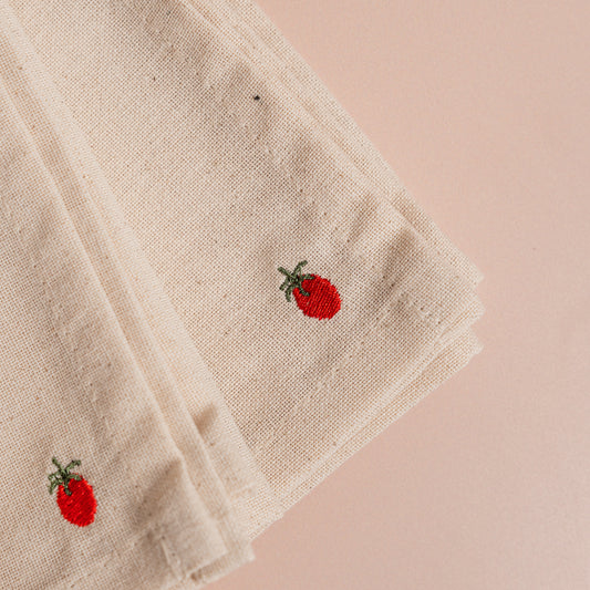 Tomato Embroidered Dinner Napkin - S/4