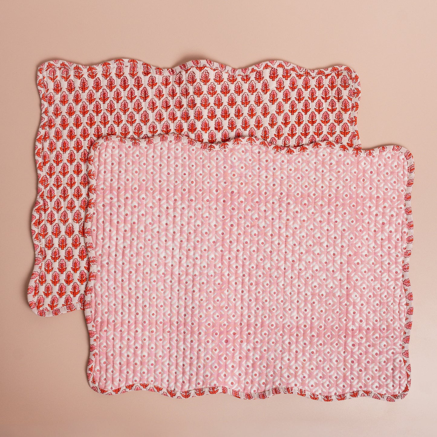 Pink Quilted Placemats - S/2