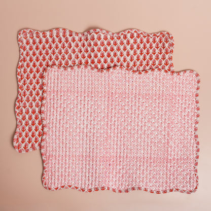 Pink Quilted Placemats - S/2