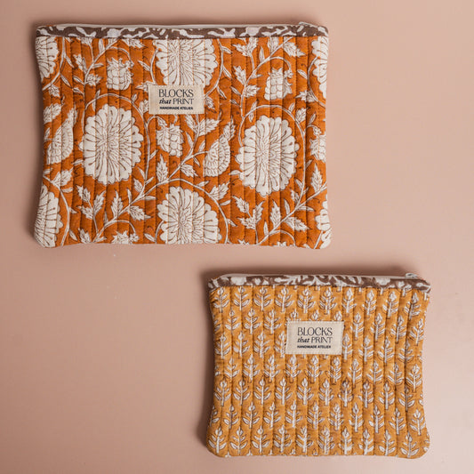 Block Print Quilted Pouches